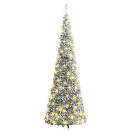 Berkfield Artificial Christmas Tree Pop-Up Flocked Snow 100 Leds 150 Cm - thumbnail 5