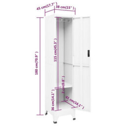 Walplus Locker Cabinet White 38X45X180 Cm Steel - thumbnail 8