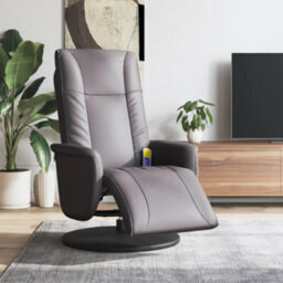 Vidaxl Massage Recliner Chair With Footrest Grey Faux Leather