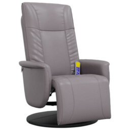 Vidaxl Massage Recliner Chair With Footrest Grey Faux Leather - thumbnail 2