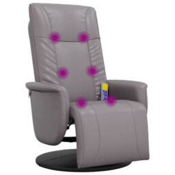 Vidaxl Massage Recliner Chair With Footrest Grey Faux Leather - thumbnail 7