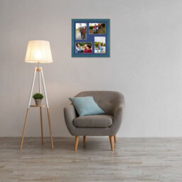 AK Frames 12X12 Navy Blue Modern Multi Photo Frame With Blue Mount - Holds 4 Apertures (4X) 6X4 Photos - thumbnail 3
