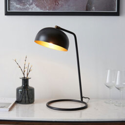 Anson Lighting Briane Black And Antique Brass Industrial Style 1 Light Table Light - thumbnail 3