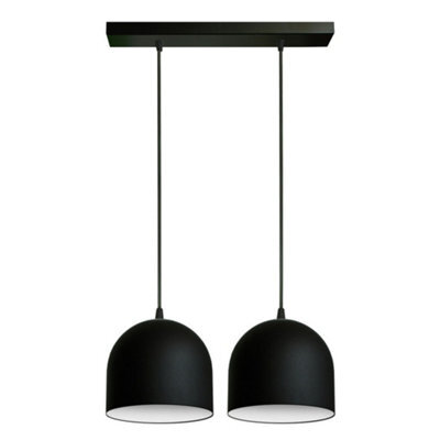 Luminosa Lighting Luminosa Madison Straight Bar Pendant Ceiling Light Black, White 42Cm
