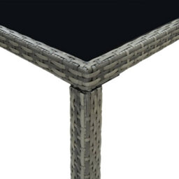 Berkfield Garden Bar Table Grey 130X60X110 Cm Poly Rattan And Glass - thumbnail 5