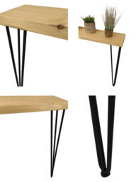 Moderix Rustic Console Table 145mm Hairpin 860mm Height Light Oak Length Of 80Cm - thumbnail 6