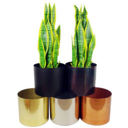 Leaf Metal Planter Plant Pot With Polished Gold Finish 20 X 18Cm - thumbnail 2