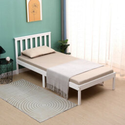 Single Bed Pine Frame 3Ft Wooden Shaker Style Bedroom Furniture  - White - thumbnail 6