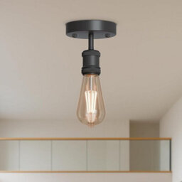 2 Pack Of Single Head Fully Earth Ceiling Light Retro Flush Mount Black E27 Lamp Holder Sconce Pendent Set For Living Room - thumbnail 2