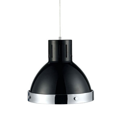 Orsina Black And Chrome Bell Shaped Pendant Light