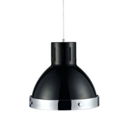 Orsina Black And Chrome Bell Shaped Pendant Light