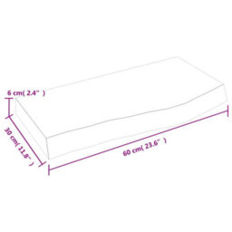 Berkfield Wall Shelf Light Brown 60X30X6 Cm Treated Solid Wood Oak - thumbnail 4