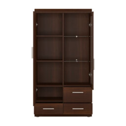 Furniture To Go Imperial 2 Door 3 Drawer Glazed Display Cabinet In Dark Mahogany Melamine - thumbnail 2