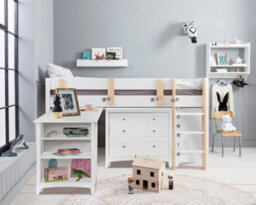 Nöa & Nani Noa & Nani Kids Cabin Bed Sleepstation With Chest Of Drawers, Cabinet & Desk In Classic White Una - thumbnail 2