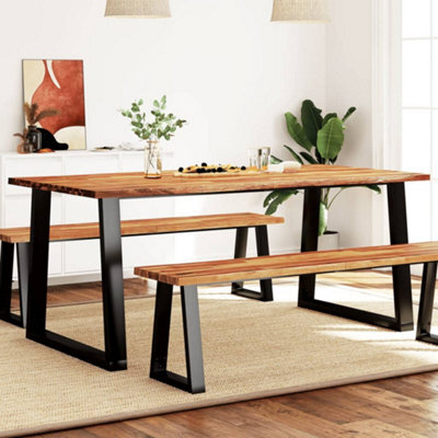Berkfield Dining Table With Live Edge 180X90X75 Cm Solid Wood Acacia - image 1