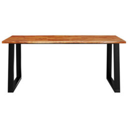 Berkfield Dining Table With Live Edge 180X90X75 Cm Solid Wood Acacia - thumbnail 4
