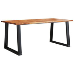 Berkfield Dining Table With Live Edge 180X90X75 Cm Solid Wood Acacia - thumbnail 2