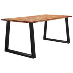 Berkfield Dining Table With Live Edge 180X90X75 Cm Solid Wood Acacia - thumbnail 3