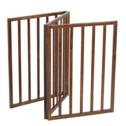 Oypla Dark Brown Dog Safety Folding Wooden Pet Gate Portable Indoor Barrier - thumbnail 9