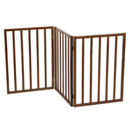 Oypla Dark Brown Dog Safety Folding Wooden Pet Gate Portable Indoor Barrier - thumbnail 6