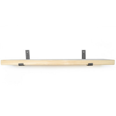 Toolty Rustic Handmade Wall Shelf, Wall Mounted, 50Cm X 14.5Cm Up Design, Unprimed, Handcrafted Vintage Style - image 1