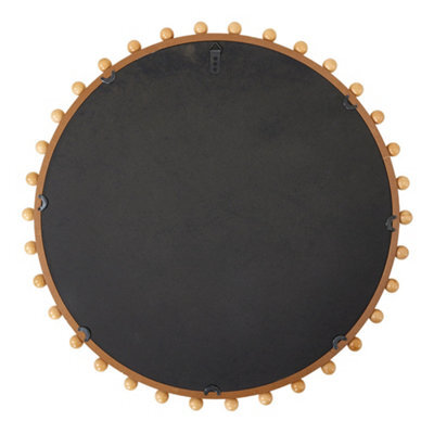 Thehotsale 79Cm Dia Pine Wood Wall Mounted Shatterproof Mirror Decorative Mirror - image 1