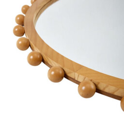 Thehotsale 79Cm Dia Pine Wood Wall Mounted Shatterproof Mirror Decorative Mirror - thumbnail 7