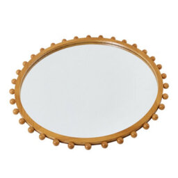 Thehotsale 79Cm Dia Pine Wood Wall Mounted Shatterproof Mirror Decorative Mirror - thumbnail 5