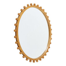 Thehotsale 79Cm Dia Pine Wood Wall Mounted Shatterproof Mirror Decorative Mirror - thumbnail 4