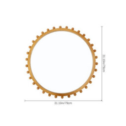 Thehotsale 79Cm Dia Pine Wood Wall Mounted Shatterproof Mirror Decorative Mirror - thumbnail 8