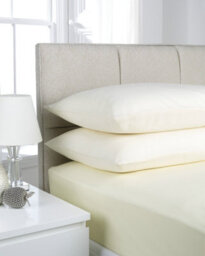 Smart Living Fitted Sheet Super Soft Cosy Easy Care Polycotton Bed Linen Luxury Bedding Bedsheet 25Cm Deep Non Iron - Cream