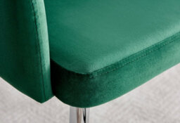 Furniturebox Uk Leonardo Glass And Chrome Metal Dining Table And 6 Green Calla Silver Leg Velvet Chairs - thumbnail 8