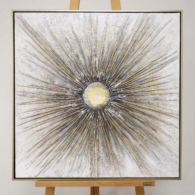 Pagazzi Lighting Pagazzi Moonrays Gold Cavas With Gold Frame 80X80Cm - image 1
