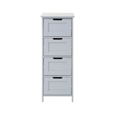 4 Drawer Grey Bathroom Wood Cabinet Storage 4 Drawer 1 Door Free Standing - image 1