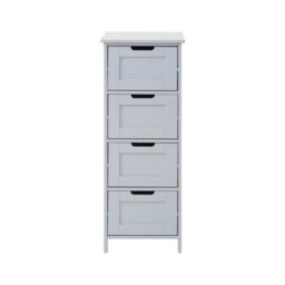 4 Drawer Grey Bathroom Wood Cabinet Storage 4 Drawer 1 Door Free Standing - thumbnail 1