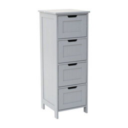 4 Drawer Grey Bathroom Wood Cabinet Storage 4 Drawer 1 Door Free Standing - thumbnail 2