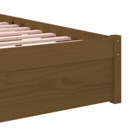 Berkfield Bed Frame Honey Brown Solid Wood 75X190 Cm Small Single - thumbnail 7