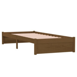 Berkfield Bed Frame Honey Brown Solid Wood 75X190 Cm Small Single - thumbnail 4