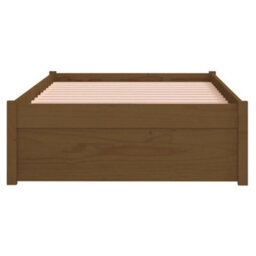 Berkfield Bed Frame Honey Brown Solid Wood 75X190 Cm Small Single - thumbnail 5