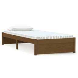 Berkfield Bed Frame Honey Brown Solid Wood 75X190 Cm Small Single - thumbnail 2