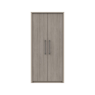 Burlington 2 Door Robe - Fired Earth And Grey Oak On Express Delivery And Ready Assembled - image 1