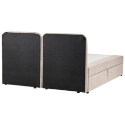 Beliani Divan Bed With Storage Fabric Chancellor 180 X 200 Cm (Eu Super King) Light Beige - thumbnail 7