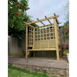 Churnet Valley Garden Furniture Ltd Beatrice Arbour - Sits 3 - L90 X W170 X H210 Cm - Minimal Assembly Required - Set Of Waterproof Cushions Included - thumbnail 3