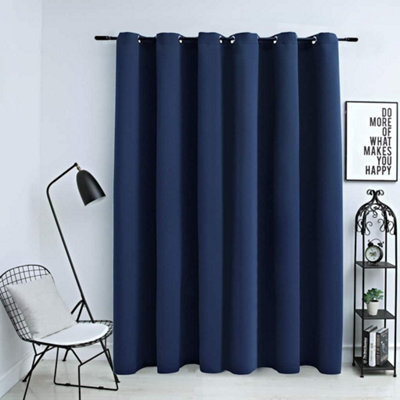 Berkfield Blackout Curtain With Metal Rings Blue 290X245 Cm - image 1
