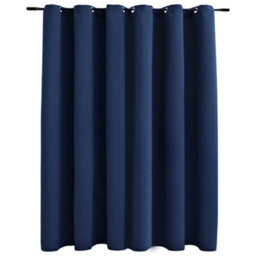 Berkfield Blackout Curtain With Metal Rings Blue 290X245 Cm - thumbnail 2