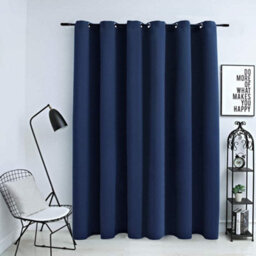 Berkfield Blackout Curtain With Metal Rings Blue 290X245 Cm - thumbnail 1