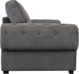 Verona 4 Seater Sofa Grey Velour Fabric Chesterfield Style Full Back Cushions - thumbnail 4