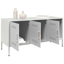 Berkfield Tv Cabinet White 100.5X39X50.5 Cm Steel - thumbnail 5