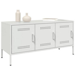 Berkfield Tv Cabinet White 100.5X39X50.5 Cm Steel - thumbnail 4
