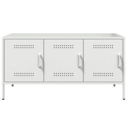 Berkfield Tv Cabinet White 100.5X39X50.5 Cm Steel - thumbnail 6